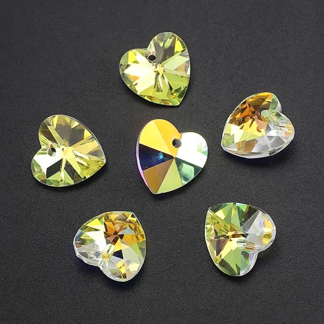 20 sztuk/partia szklane koraliki w kształcie serca niebieski 14mm materiał rzemieślniczy DIY kryształowy urok miłość wisiorek kolczyki tworzenie biżuterii akcesoria naszyjnikowe