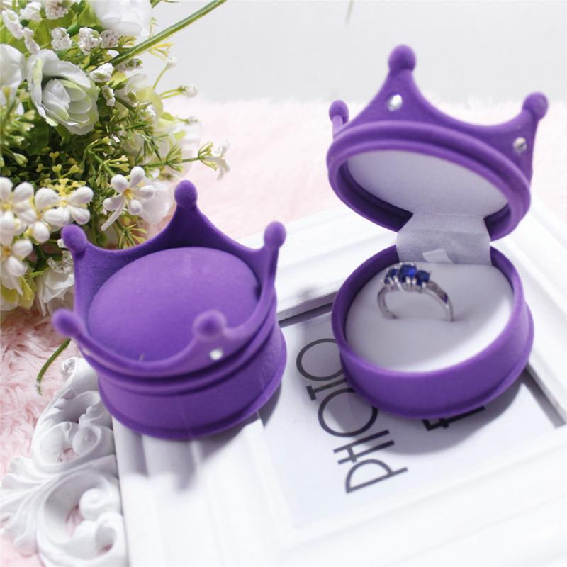 Shell Crown Star Shape Flocked Jewelry Box Adorable Small Organizer for Rings Necklaces Dresser Vanity Table Jewelry Storage