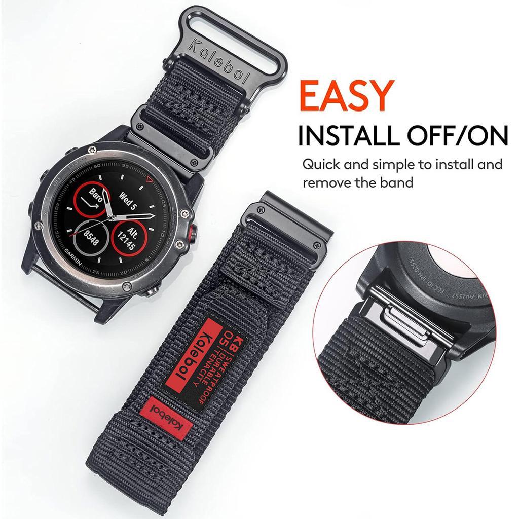 22 26mm Nylonový taktický řemínek Pro GARMIN FENIX8 7 7X PRO 6 6X Měkké odolné tělo pásku Pro 965 Instinctive QuickFit náramek