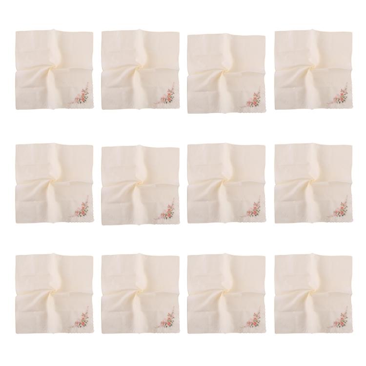 12lots Durability and Soft Handkerchief Fashion Luxurious Handkerchief for Wedding Party Restaurant