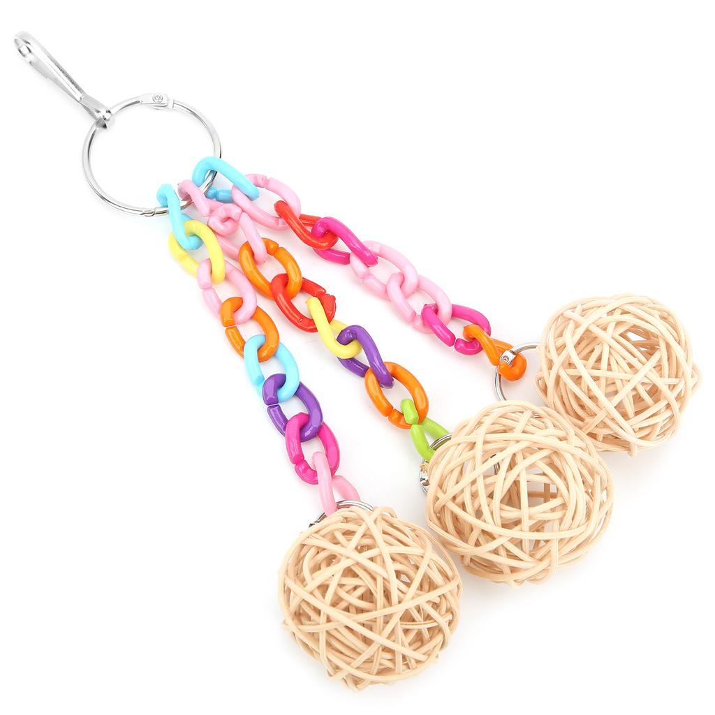 Parrot Rattan Ball Toy Acrylic Bite Resistance Parrot Rattan Ball Hanging Toy for Birds