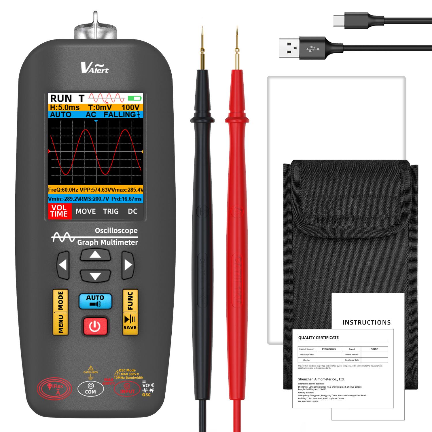 

New Digital Graph Multimeter Handheld Oscilloscope DC AC Current Capacitance Ohm Diode Hz Tester Electronic Components Tester