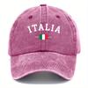 Retro Italian Flag Letter Print Baseball Cap  Adjustable Washable And Fashionable Dad Hat with Curved Brim for Outdoor Activi