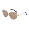 Cat Eye Metal Borderless Retro Men Women Sunglasses Fashion Trend Outdoor Sunscreen Sunshade Street Photography Glasses