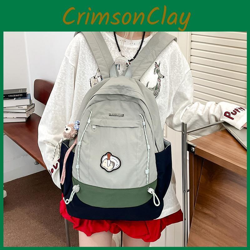 Student Backpack Simple Large Capacity Zipper Design Adjustable Shoulder Straps