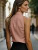2026 Sleeveless Stand-up Collar Women's Summer Shirt - Elegant & Casual Style