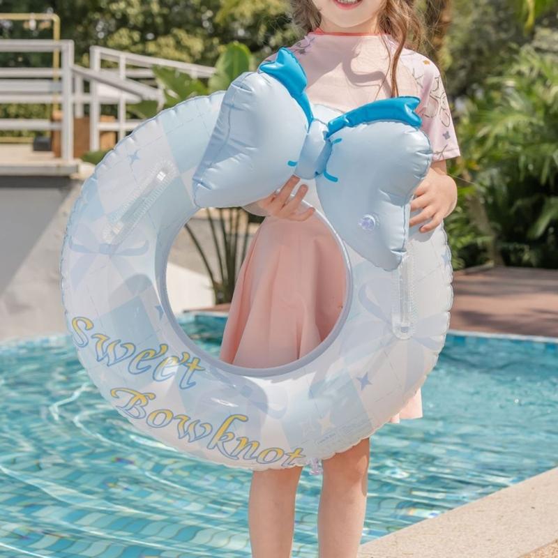 Inflatable Pool Float Bowknot Swimming Hoop Swimming Pool Float Rings Bowknot Swimming Rings Toy Inflatable Float Rings