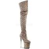 20CM Ultra-high-heeled Leopard Print Sexy Nightclub Pole Dance Round Toe Plus Size Boots
