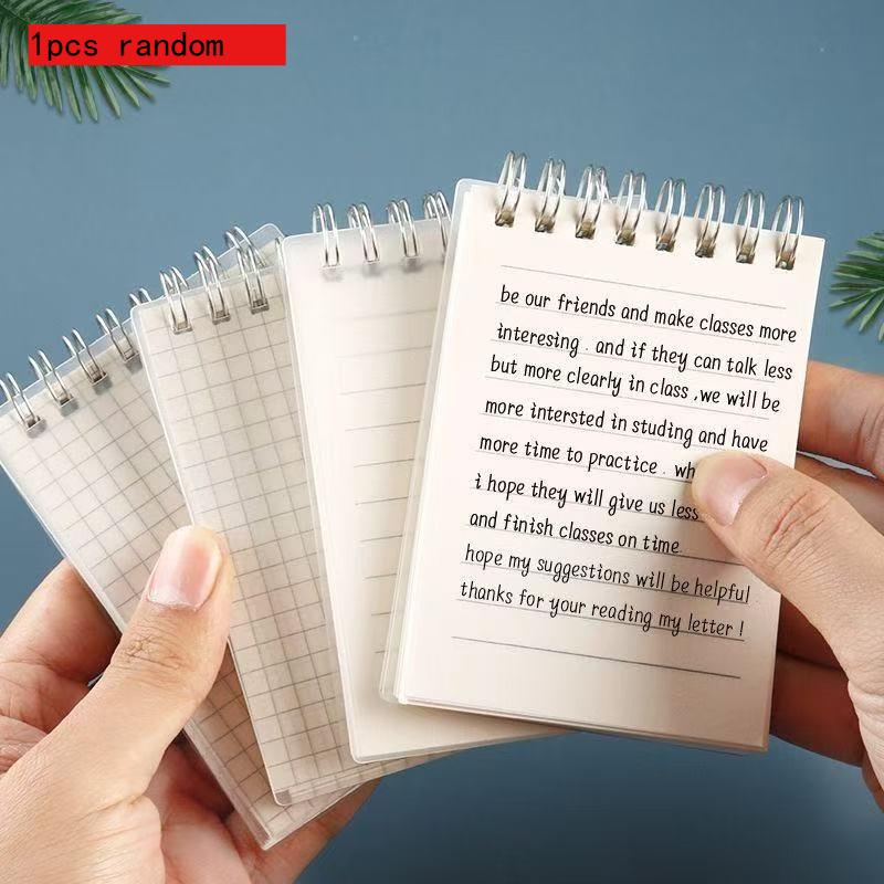 

PP Coil Book Notepad Spiral Small Book Mini Horizontal Line Square Grid Blank Portable Office School Supplies Kawai Stationery