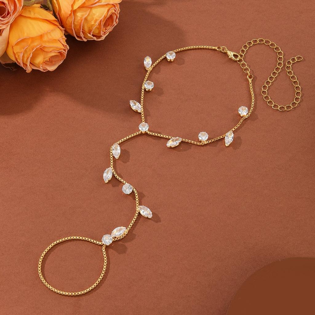 1pcs Fashion Shiny Glass Crystal Toe Chain Anklet Bracelet For Women Weddings Vacations Foot Decoration Jewelry