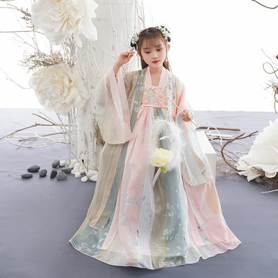 Hanfu Girl Chinese Style Cloth Summer Dress Antique Tang Suit Super Fairy Costume Dress Little Girl Mermaid Princess Skirt Undergarment