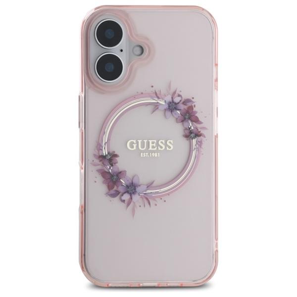 Guess Guhmp16Shfwfcp Iphone 166.1 Różowy/Pink Hardcase Iml Flowers Wreath Magsafe
