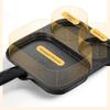 Three-Grid Curved Handle Anti-Scald Breakfast Frying Pan Household Egg Frying Pan Steak Egg Burger Non-Stick Pan Magic Tool