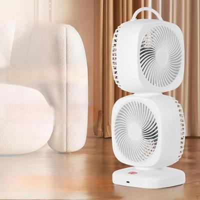 Double Layer Rotating Fan Cooling 5 Speeds Convenient Rechargeable Portable Table for