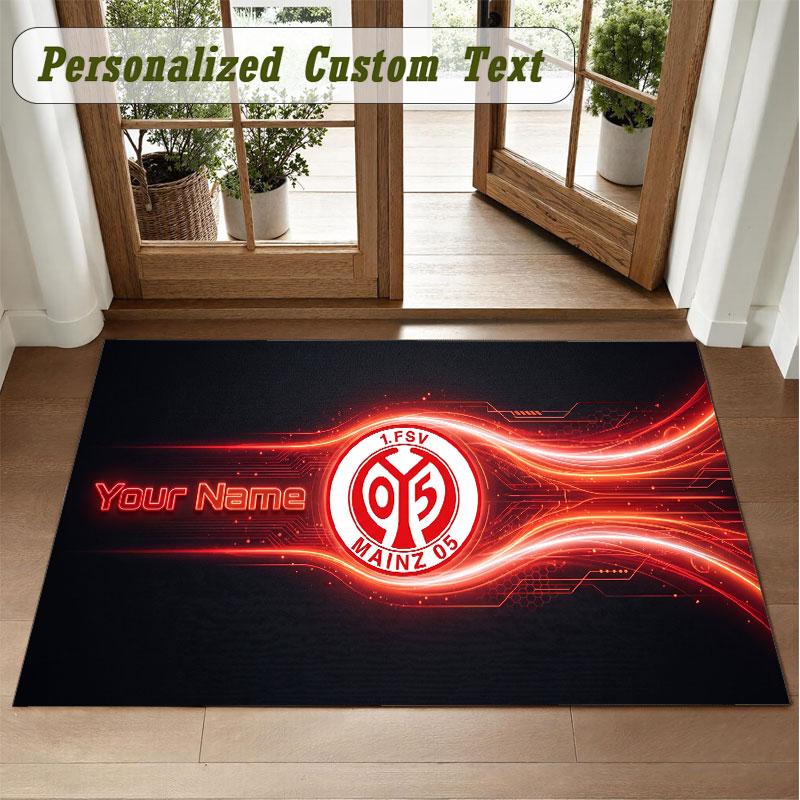 Crystal Velvet Square Rug Custom NameMainz 05 Pattern Non Slip Home Floor Decor Rug