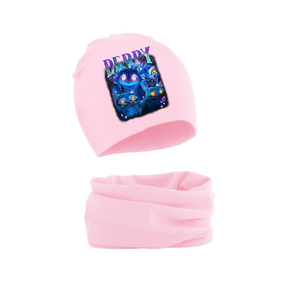 KPop ציידי שדים סט כובע וצעיף לילדים דמות מצוירת עונה קרה כובע צעיף חמים אנימה רומי מירה זואי כובע צעיף צוואר מתנה לילדים