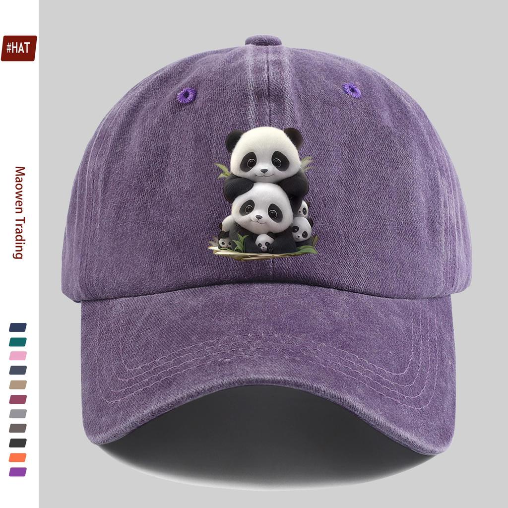 pc Cute Panda Print Baseball Cap Fashionable Trendy Design Sun Hat Truck Driver Decor Hat Adjustable Strap Papa Cap Street