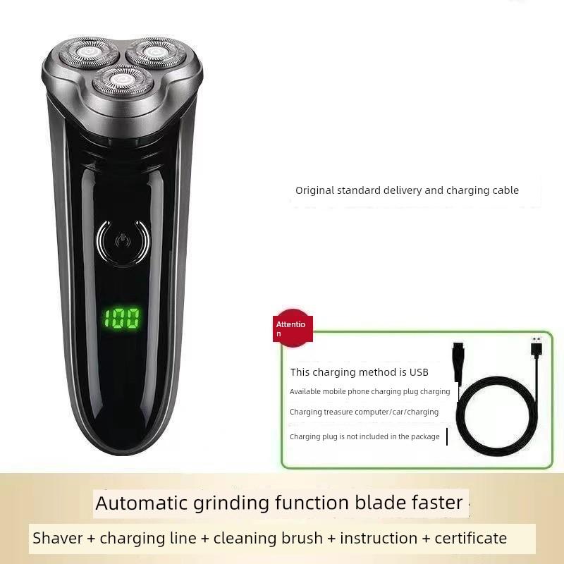 

German Imported New High-Power Shaver 4D Washing Intelligent Digital Display Rechargeable Three Cutter Head Shaver 60 Days Standby