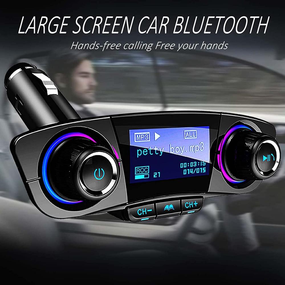 12V Bluetooth Freisprech-Autokit FM-Sender Radio MP3-Player USB-Ladegerät Aux