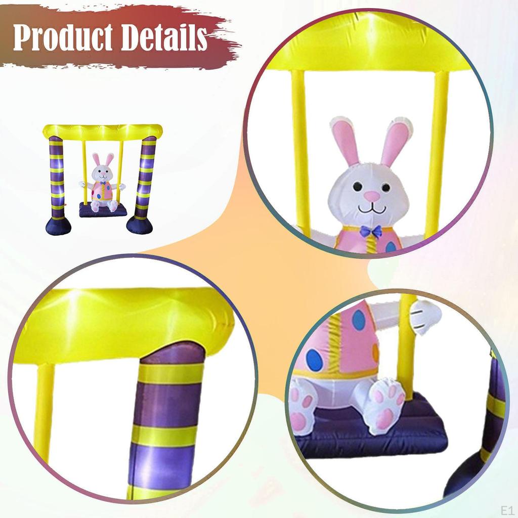 Easter Inflatable Swinging Bunny Outdoor Decoration for Festival Lawn Garden