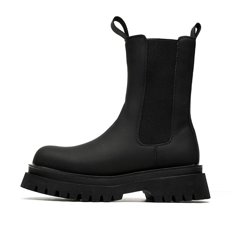 

Модные классические кожаные мужские ботинки челси, фирменные дизайнерские туфли, мужские модные повседневные деловые ботильоны, универсальная обувь с высоким верхом 44 чёрный