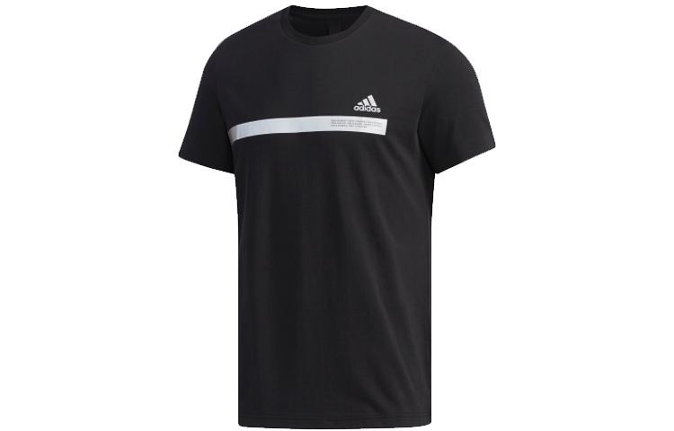 

Adidas T Shirts Men s Black Crew Neck Moderate Straight Fit DZ2214 XS