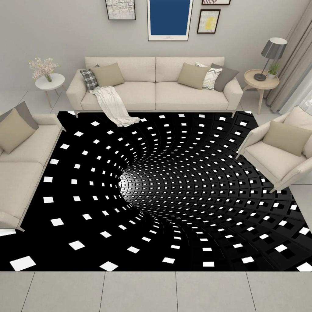 3D Vortex Illusion Carpet for Bathroom Living Room Sofa Table Decor Rugs Hallway Balcony Floor Mat Anti-slip Entrance Door Mat