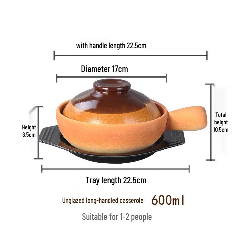 High-Temperature Ceramic Claypot Casserole