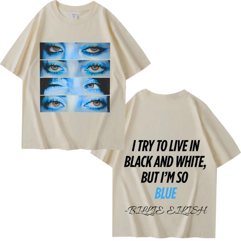 Billie Tee Blue Eyes T Shirt Men’s Women Oversized 100% Cotton Short Sleeve Summer Print Unisex Tops