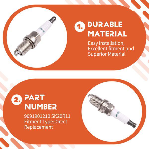 Set of 4 Spark Plugs - Compatible with Toyota 4Runner, Camry, Corolla, Celica