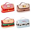 Hand-held Cartoon House Pen Bag PU Leather Waterproof Food Fruit Burger Cow PU Stationery Bag Large Capacity Big House Shape