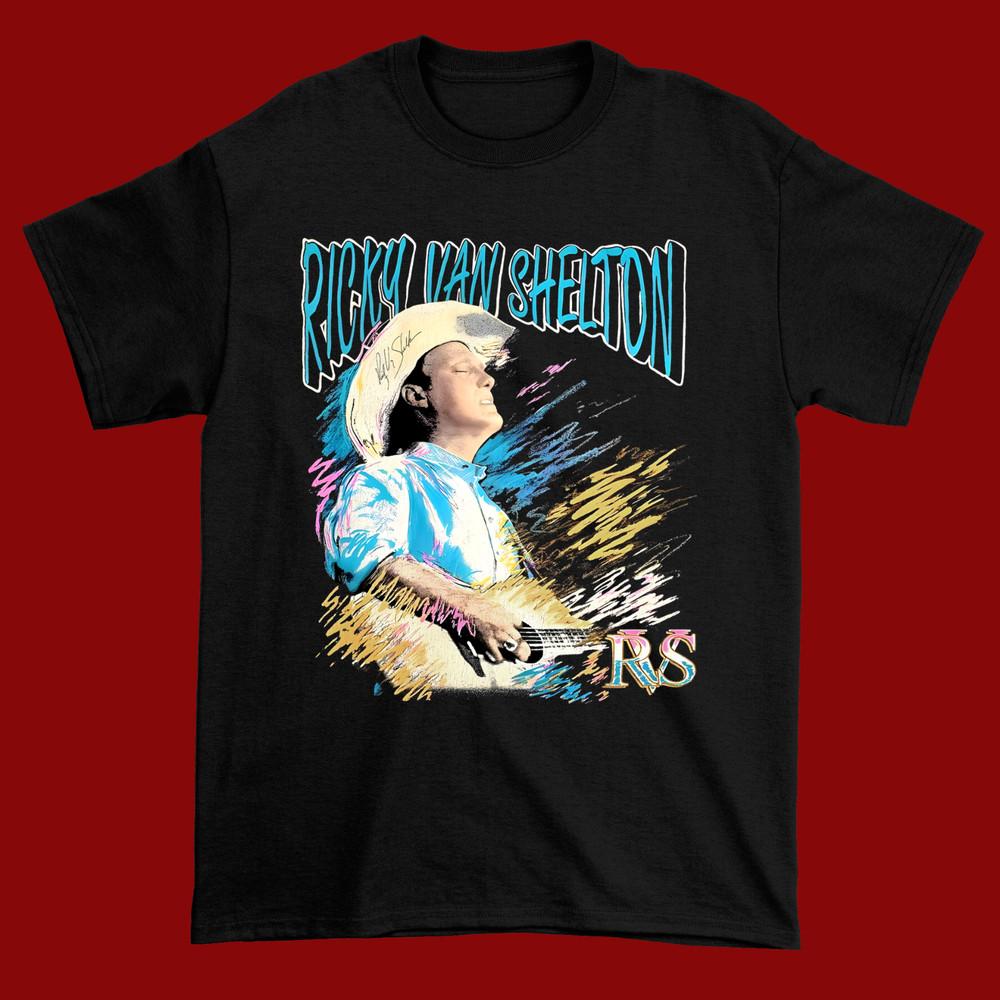 Ricky Van Shelton Black Cotton All size S-5XL Gift For Fans T-Shirt Unisex T-Shirt S