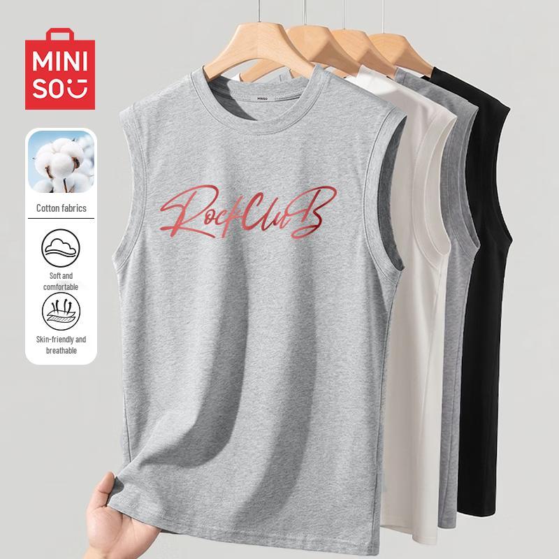 MINISO Men s Summer Cotton Sleeveless T-Shirt XL