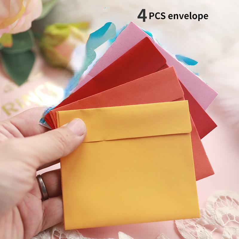

4pcs pink romantic flower hot stamping greeting card, special paper flower handmade holiday universal card