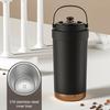 Stainless Steel Coffee Mug Double Wall Insulated Mug 500ml Large Capacity Ceramic Vacuum Flasks Reusable Home Drinkware with Straw