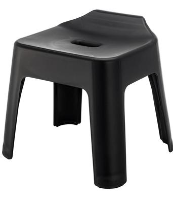 Yamazaki SH30 Duschhocker, Schwarz, Ca.. B35 x T33 x H34cm (Sitz: Ca.. H30cm), Turmdesign, Atmungsaktiv und Schnelltrocknend, 5527