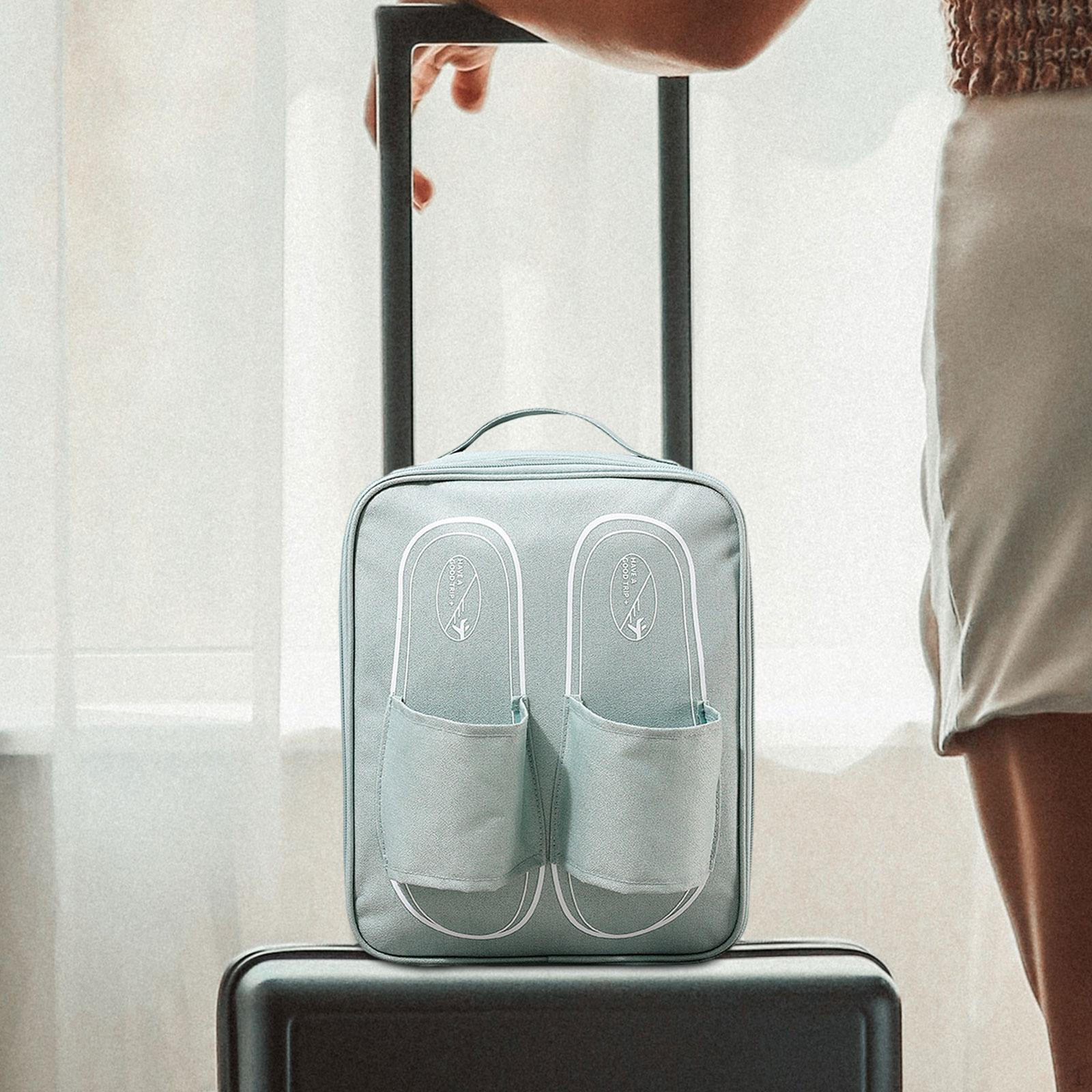 

Компактная сумка для хранения обуви с удобной ручкой — идеально подходит для путешествий и повседневного использования синий