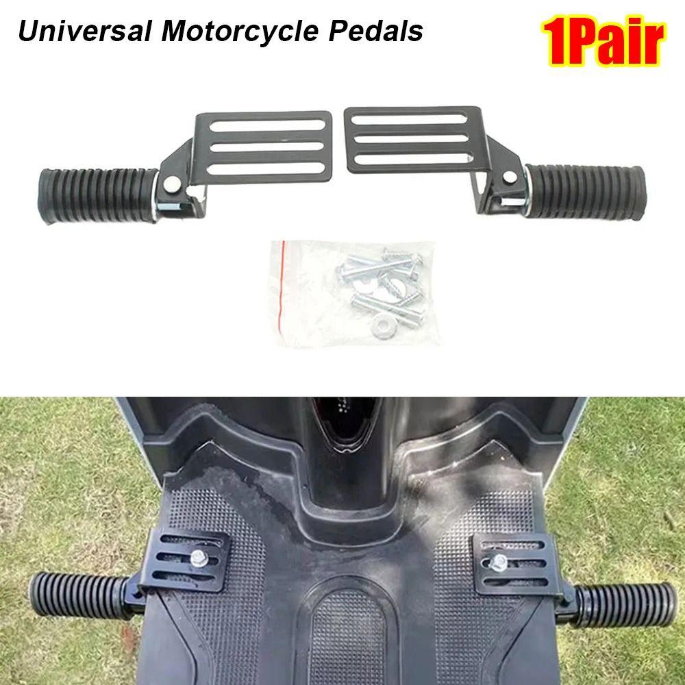 1Pair Foldable Front Footrests Metal Footpeg Durable Motorcycle Pedals For Electric Vehicles