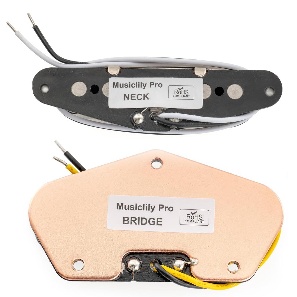 Musiclily Pro Alnico 5 Neck and Bridge PU Set for Telecaster Electric Nickel TL-60S Single-Coil Pickups, (8K/7.3K) Guitars,