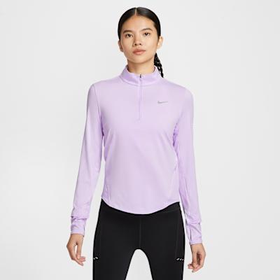 Nike T Shirts Women s Light Purple Stand Collar Moderate S