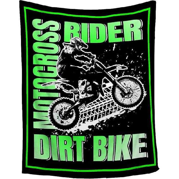 Dirt Bike Blanket Gifts,Ultra Soft Motorbike Throw Blanket| Gifts for Extreme Sports Motorcycle Lover,Motorcycle Blanket Decor for Sofa Bed Couch for