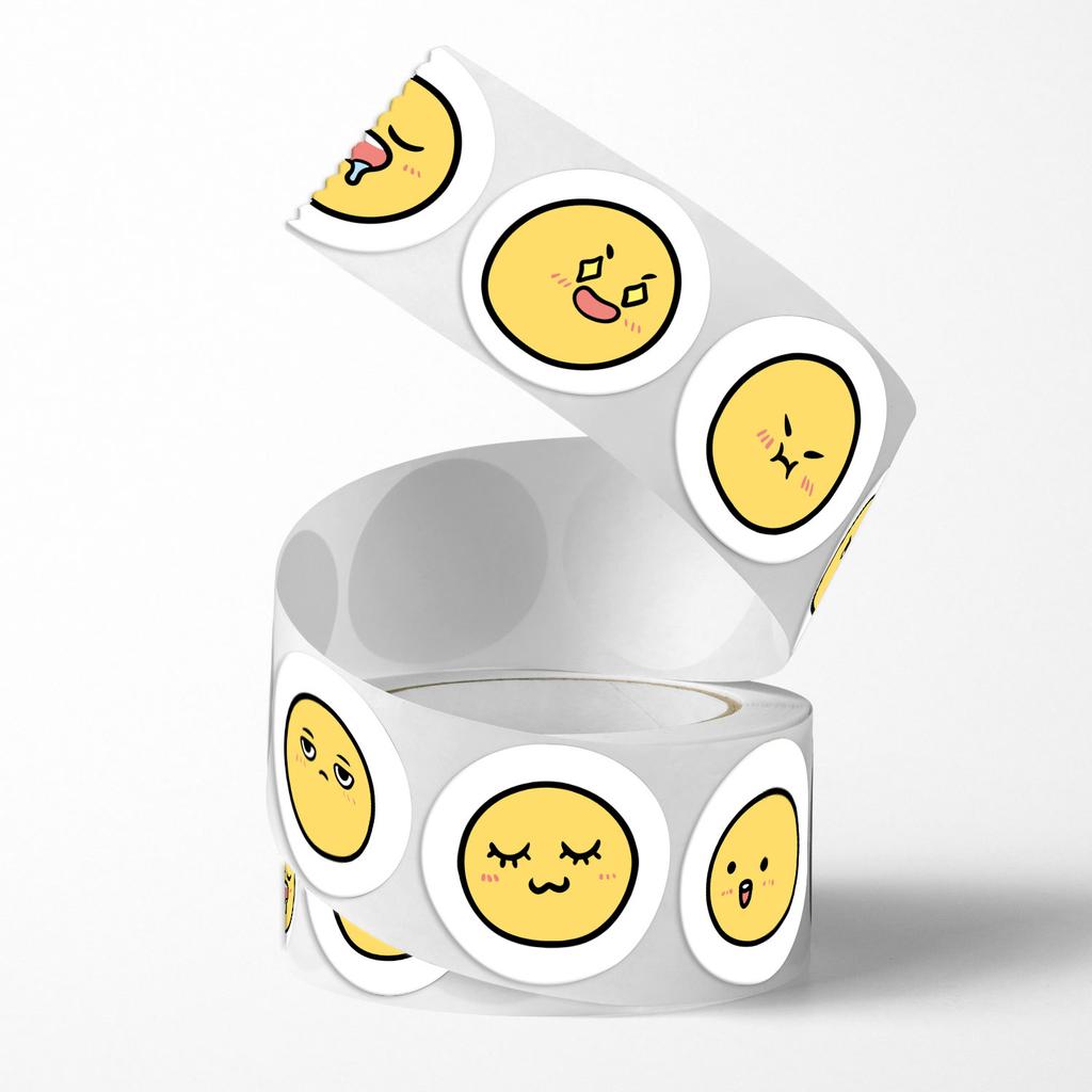 100-500pcs Cartoon Yellow Expression Stickers Wedding Birthday Party Gift Wrapping Label Scrapbook Cute Stationery Stickers