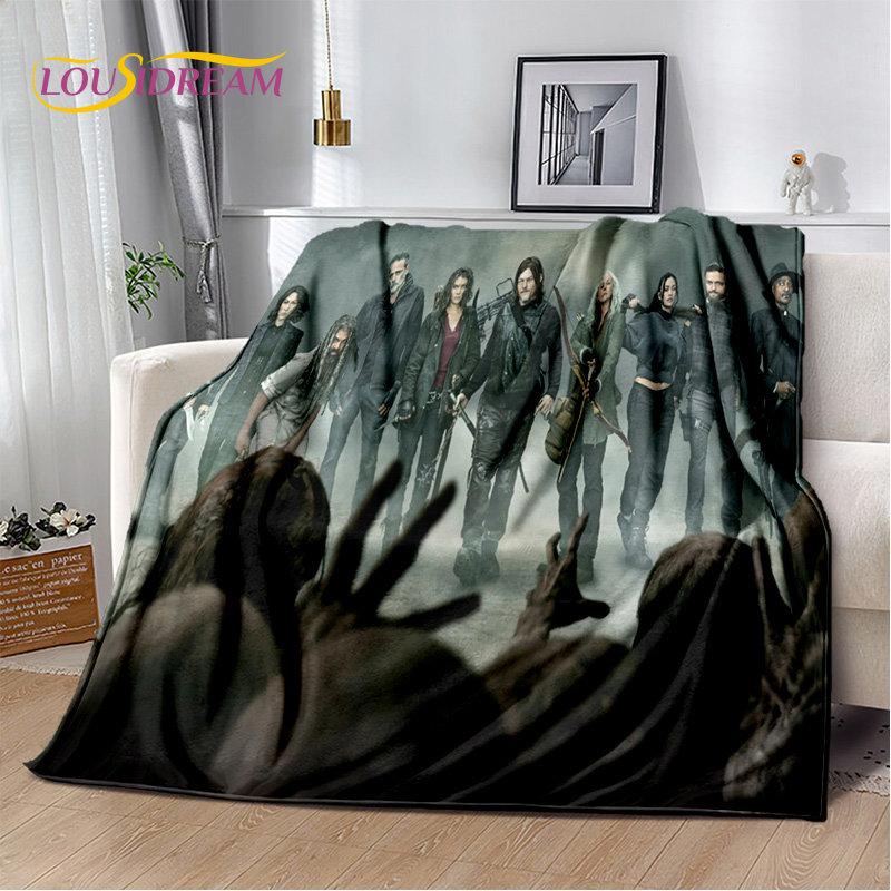 The Walking Dead Korku Yumuşak Peluş Battaniye, Flanel Battaniye Atmak Battaniye Oturma Odası Yatak Odası Yatak Kanepe Piknik Örtüsü Bettdecke