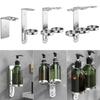 Wall Mounted Stainless Steel Bathroom Soap Dispenser Bottle Holder Hanger Gel Shampoo Storage Rack Bathroom Organizer
