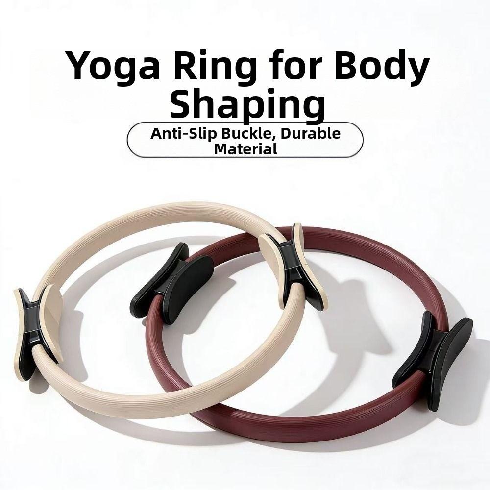 Fiberglass Pilates Ring Non-Slip Grip Resistance Circle Shaping Yoga Ring  Exercise Equipment