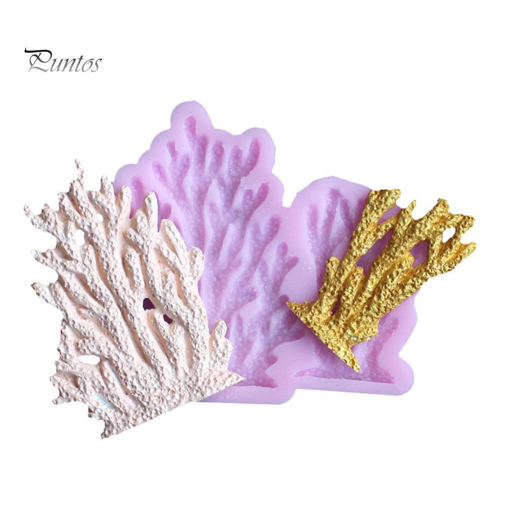 Silicone Fondant Cake Mold Embossed Coral Shape Chocolate DIY Decorative Tool