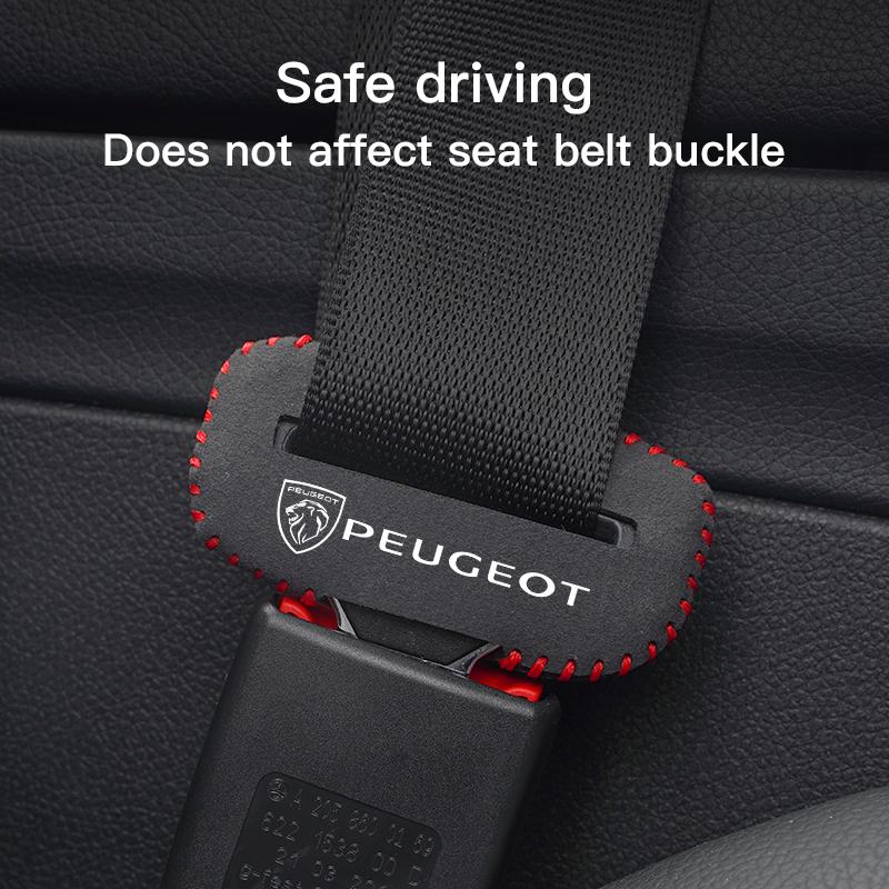 2Pcs Car Seat Belt Buckle Clip Protector Covers Suede a Clips For Peugeot 5008 508 408 4008 308 3008 208 Landtrek Rifter e-Expert