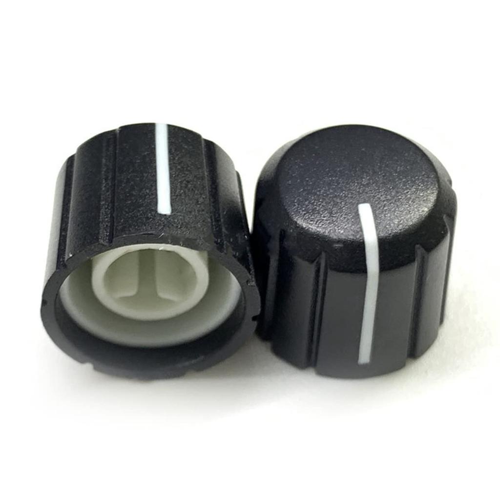 Ahvqevn Electric Guitar Volume and Tone Potentiometer Control Black 6mm Knobs, 10pcs, Knobs, D-Type