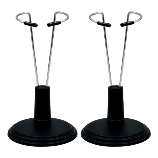 

Регулируемые подставки для кукол Металлический держатель для плюшевых игрушек для кукол 4-8 дюймов Легкая сборка Органайзер для кукольных аксессуаров для витрины Домашний декор 2pcs чёрный