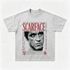 Black Front Print Classic Movie Character Portrait Large Title Vertical Quote Text Loose Oversized Cotton Street Top